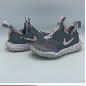 Nike pink & grey flexrunner 7c size kids shoes